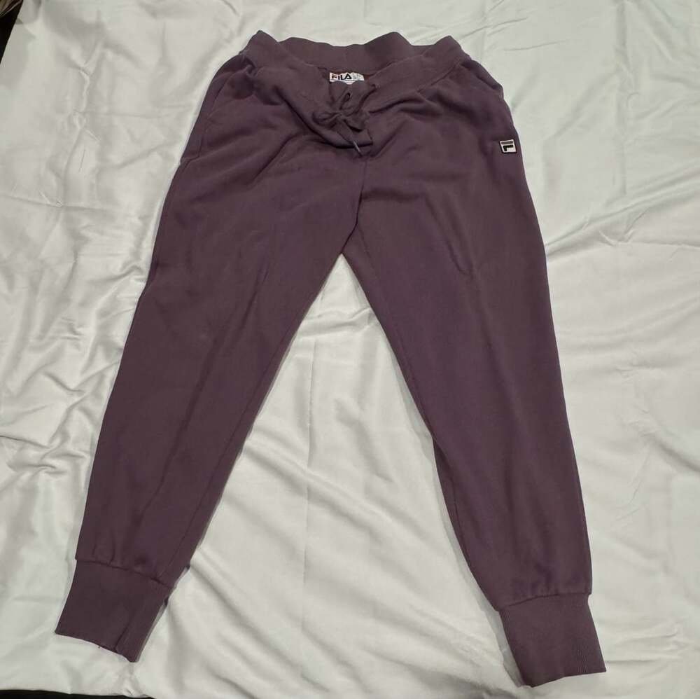Fila Womens French Terry Jogger, Black Plum, Size Large